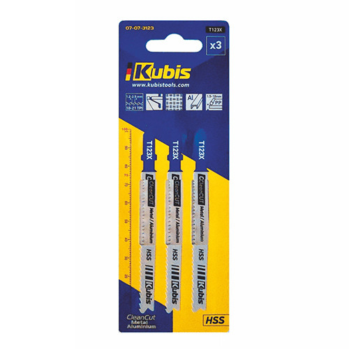 Пилки для лобзика 3 шт (метал, пластик, алюміній) Kubis 07-07-3123, фото 1