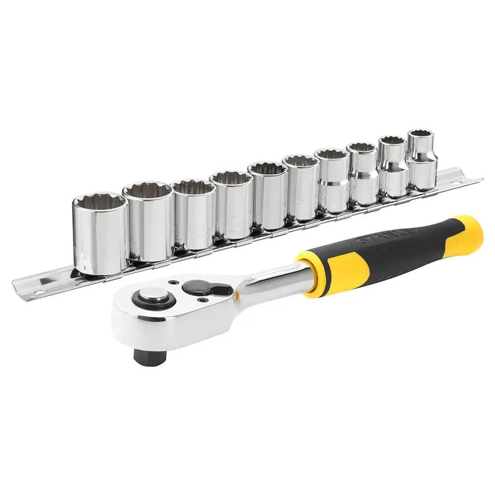 Набір торцевих насадок 11 шт, 3/8" з тріскачкою Stanley STMT82670-0