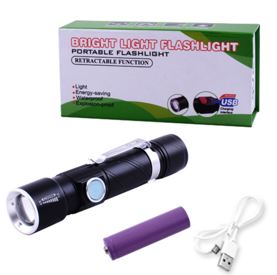 Ручний ліхтар Police 802-T6, 1х18650, затискач, zoom, ЗУ microUSB, фото 1