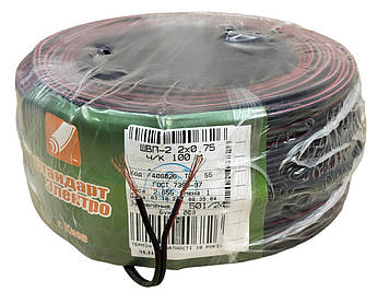 Дріт ШВП-нг 2х0,75 ДКЗ,чорний, 100 м