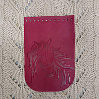 Клапан для міні сумки 12*18 "Кінь".Фуксія