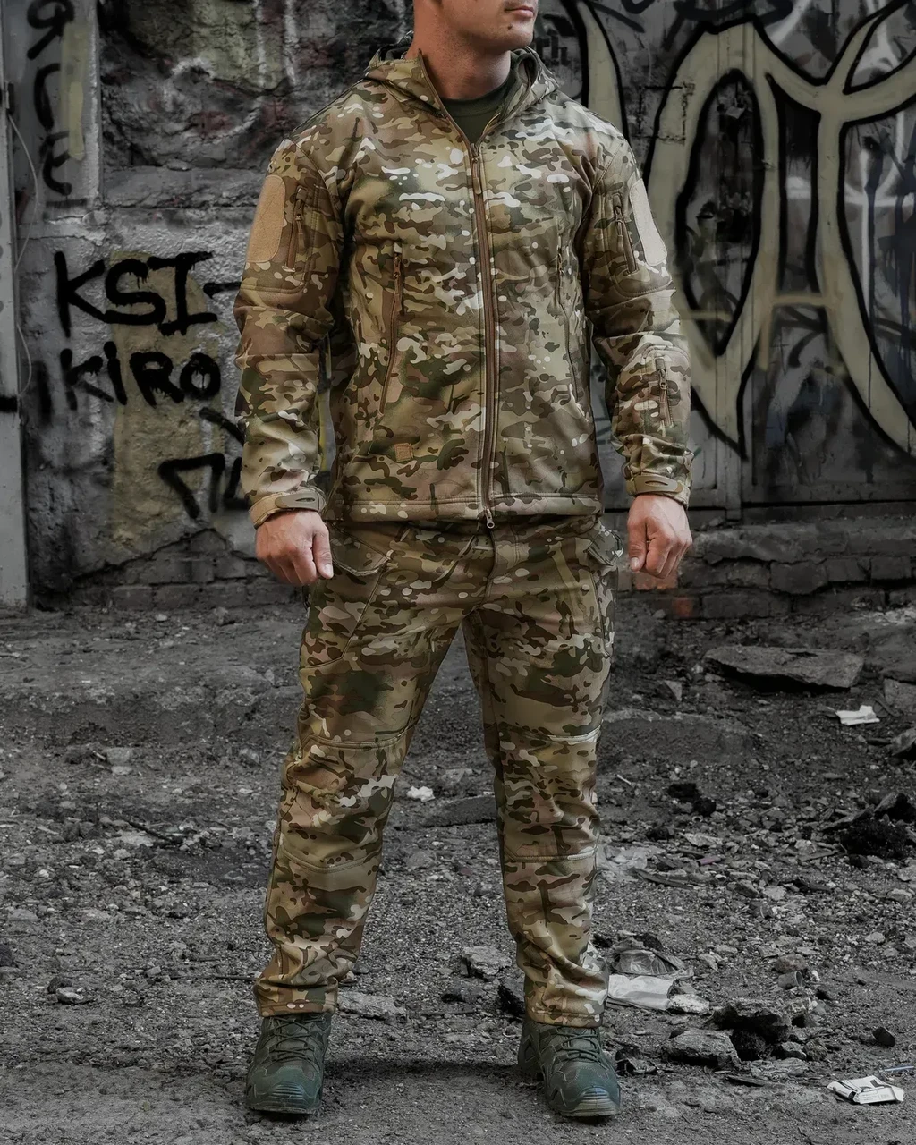 Костюм тактичний камуфляжний ESDY SoftShell Мультикам, фото 1