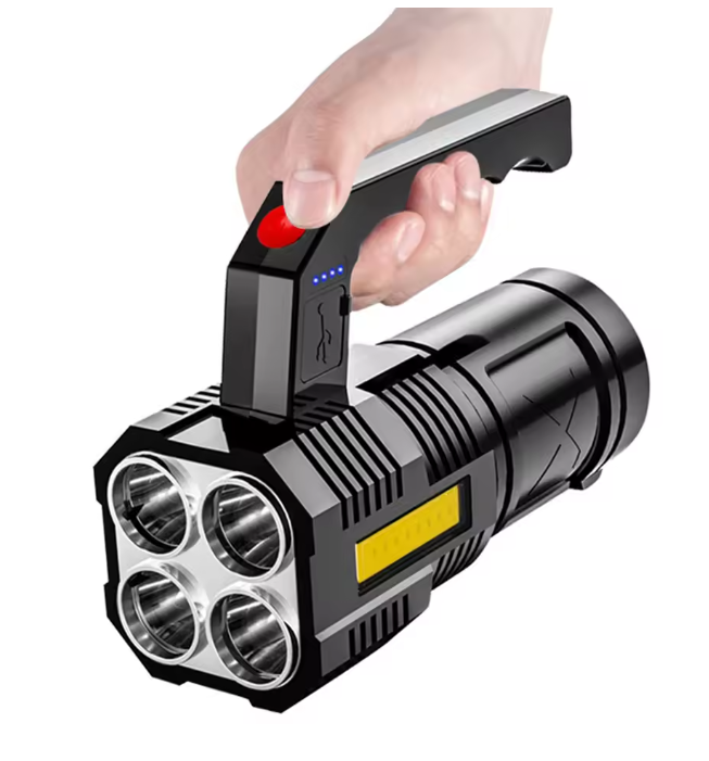 Ручний ліхтар X502, 4LED+COB, Li-Ion акум., ЗУ microUSB, фото 1