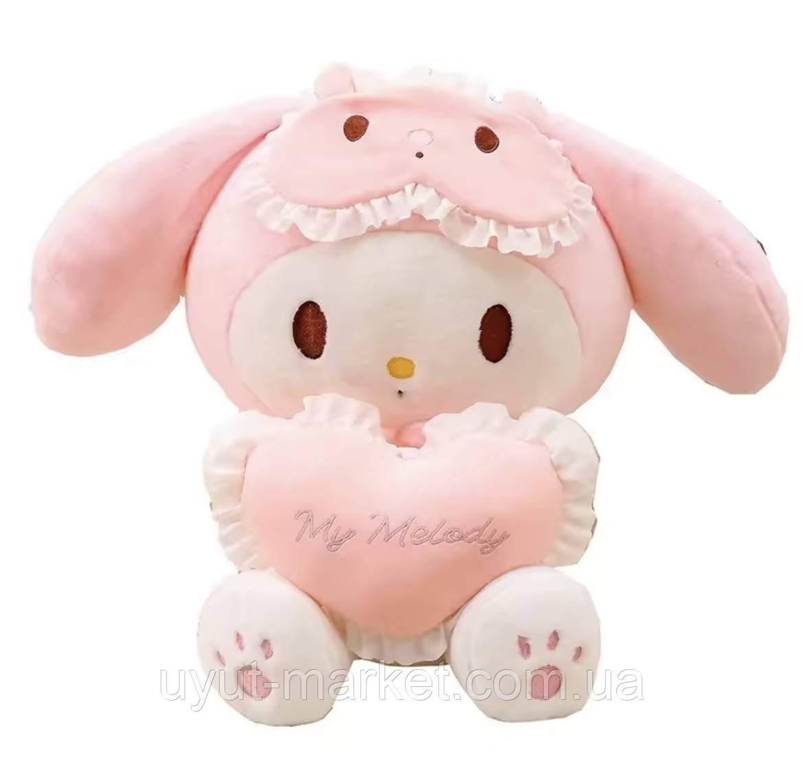М'яка іграшка велика Кролик My Melody з серцем 65см