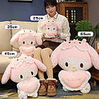 М'яка іграшка велика Кролик My Melody з серцем 65см, фото 4
