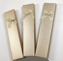 Коробочка подарункова для іменної ручки, ланцюжка, браслета, кулона. Золотистий