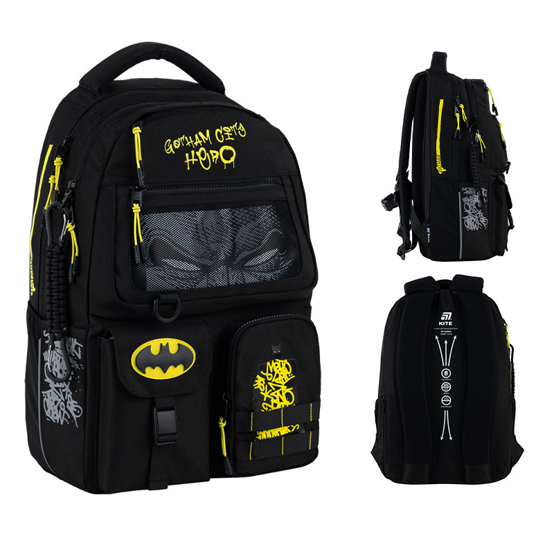 Рюкзак Kite Education teens 2587M DC Batman 42x29x17, 17 л, 130-145 см
