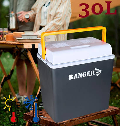 Автохолодильник Ranger Cool 30 л (220V, 12V, USB) | Охолодження/нагрів, портативний, економний, для подорожей і пікніків, фото 1