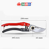 Секатор садовий площинний Sagawata, 210 мм із неіржавкої клинкової сталі із запасною пружиною, фото 9