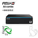 AMIKO A6 Combo | комбінований медіаплеер 4K на Android з вбудованим приймачем DVB-S2/T2/С, фото 3