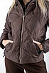 Куртка стьогана з капюшоном коричнева 22012 (2000000144603), фото 4
