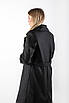 Пальто двобортне з поясом чорне 24464 (2000000144689), фото 2