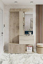 Передпокій Соната з ДСП дуб білий/сатин Світ Меблів