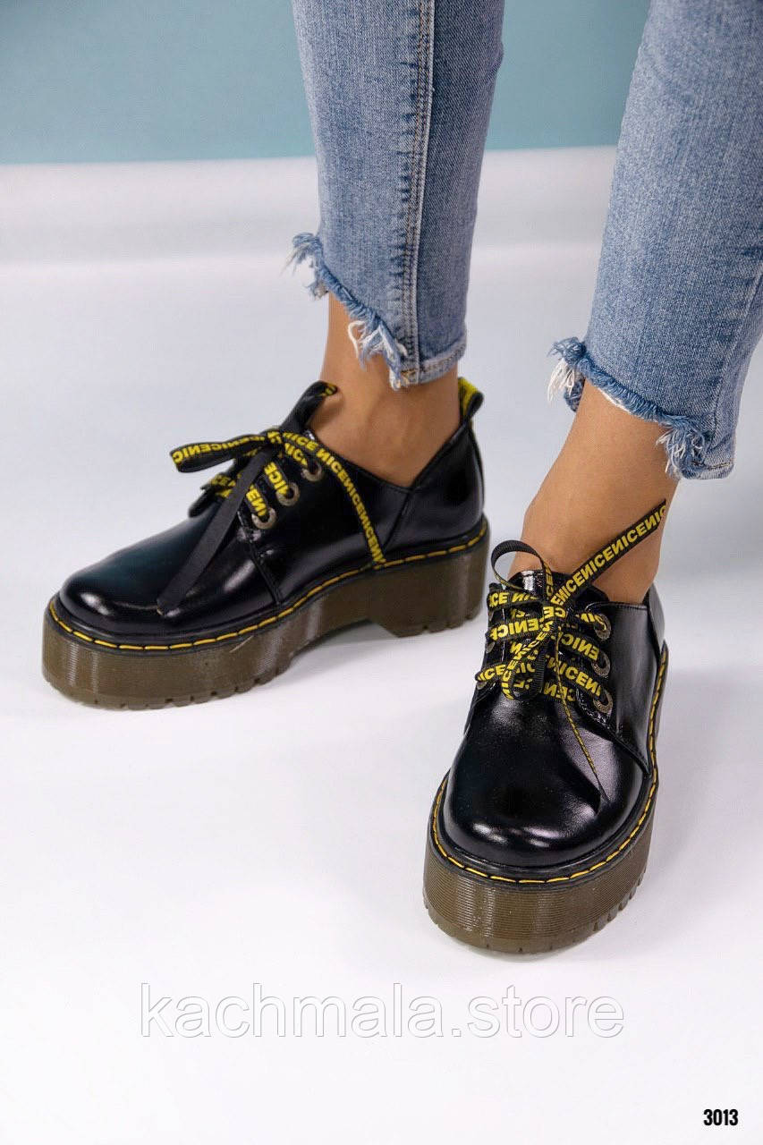 Чорні лакові жіночі туфлі, фото 1