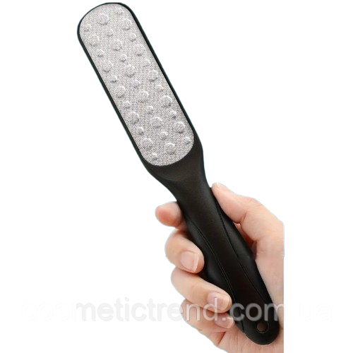 Тертка металева ЖОРСТКА/пилка шліфувальна педикюрна двостороння чорна/біла для стоп