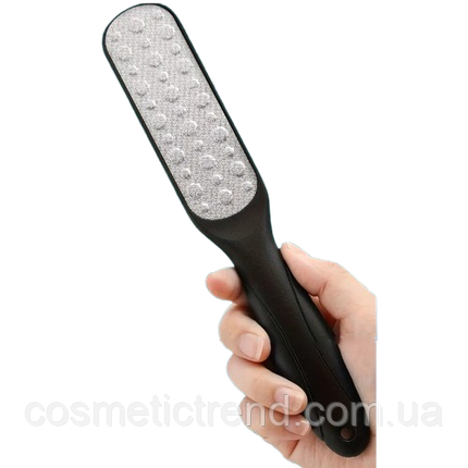 Тертка металева ЖОРСТКА/пилка шліфувальна педикюрна двостороння чорна/біла для стоп, фото 1