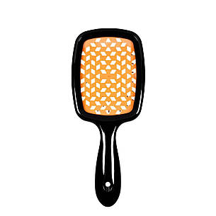 Щітка для волосся Salon Professional продувна 20 см SP0099 SL масажні гребінці для волосся Чорний з оранжевим, фото 2