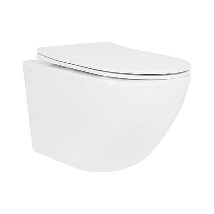 Унітаз підвісний Qtap Jay безобідковий з сідінням Soft-close QT07335175W Techno-Torba Гарант Якості, фото 1