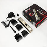 Професійна машинка для гоління голови Gemei GM-657, Підстригальна машинка, Бездротова електробритва JS-99, фото 7