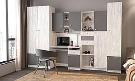 Дитяча кімната з ДСП Юніор артвуд світлий/графіт Світ Меблів