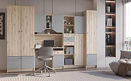 Дитяча кімната з ДСП Юніор дуб білий/сіра мишка Світ Меблів