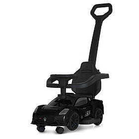 Дитяча каталка-толокар 2 в 1 M 5106-2 чорний, з батьківською ручкою