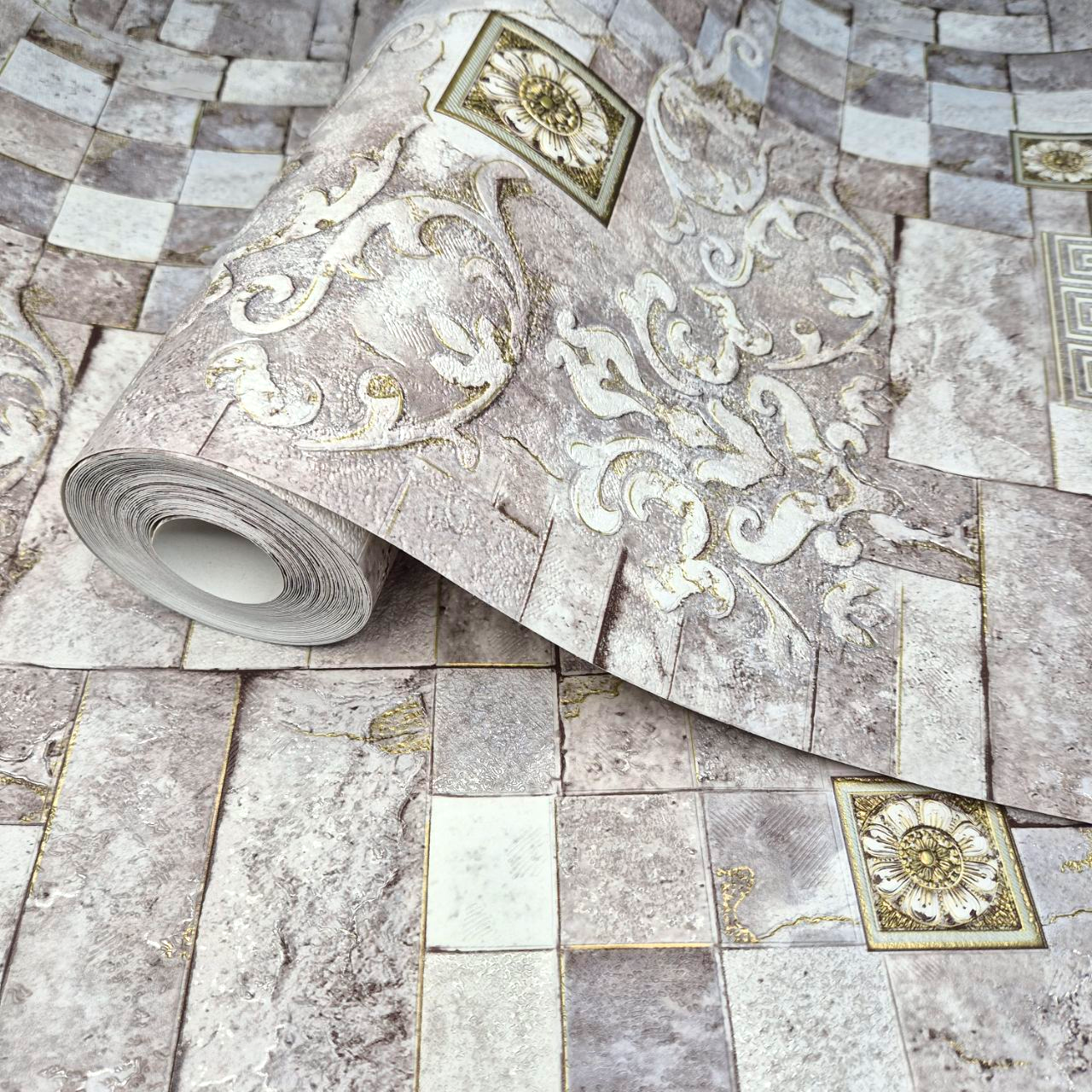 Шпалери вінілові 10.05 × 0.53 м Слов’янські шпалери 5792-06, пудрові для спальні, кімнати, кухні, вітальні, коридору, фото 1