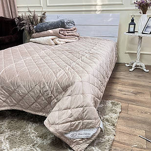 Велюрове покривало 220/240 Гермес Пшеничний розмір Євро