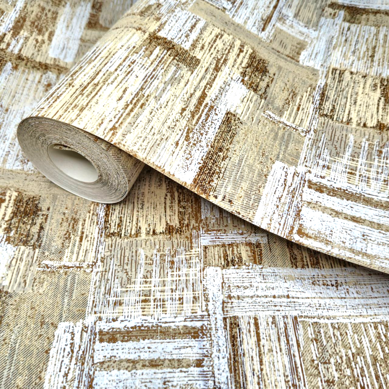 Вінілові шпалери 10.05 × 0.53 м Слов'янські шпалери 9426-05, бежево-коричневі для вітальні, кухні, коридо, фото 1