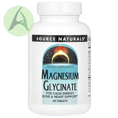 Магний глицинат, Source Naturals, Глицинат магния, 60 таблеток, цена ...