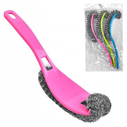 Щітка-мочалка для посуду з ручкою 3шт/уп R89424, фото 1