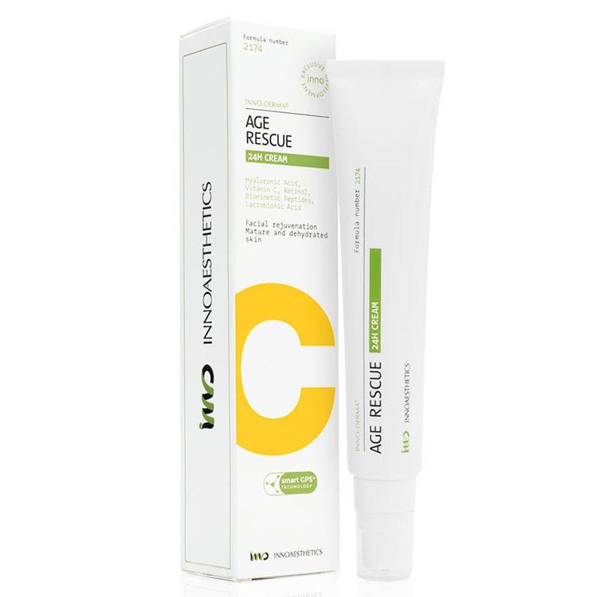 Крем для омолодження шкіри та pre-peel терапії AGE RESCUE 24H CREAM Innoaesthetics, 50 мл