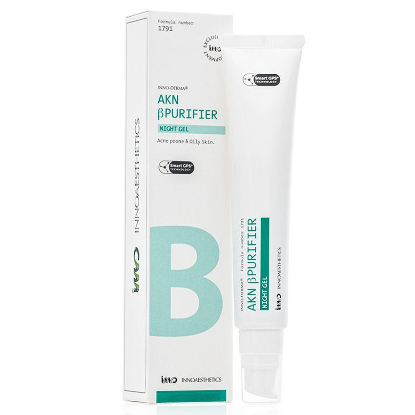 Нічний крем для шкіри з акне та pre-peel терапії AKN β PURIFIER NIGHT GEL Innoaesthetics, 50 мл