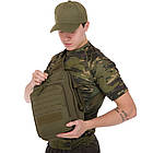 🔥 🔥 Сумка слінг "Silver Knight" (олива) однолямочный рюкзак, зсу, поліції, нацгвардії, фото 10