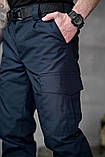 Тактичні брюки ДСНС сині – ріп-стоп штани з манжетами на липучках ВТ5059 ТМ, фото 3