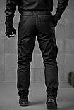 Тактичні брюки Поліція чорні – ріп-стоп штани з манжетами на липучках ВТ5058 ТМ, фото 4