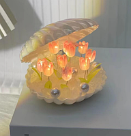 Нічник мушля з тюльпанами самозбірний конструктор для дівчаток (AN)32050