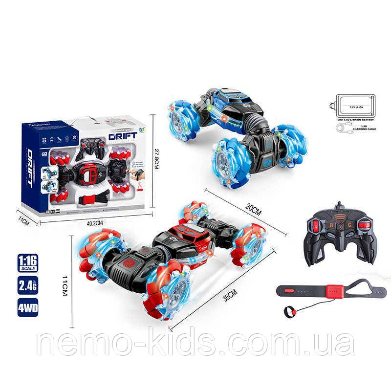 Машина на радіокеруванні DH 666-68 (18/2) 2 кольори, підсвічування, 1:16, 2 види керування: браслет/пульт,, фото 1
