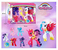 Набір поні 3081 (36/2) 3 штуки, підсвічування, пісня англ мовою, аксесуари, в коробці