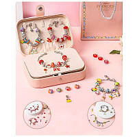 Набір прикрас DLS 1130 (48) 12 основ браслетів, шарми, шкатулка, у пакеті