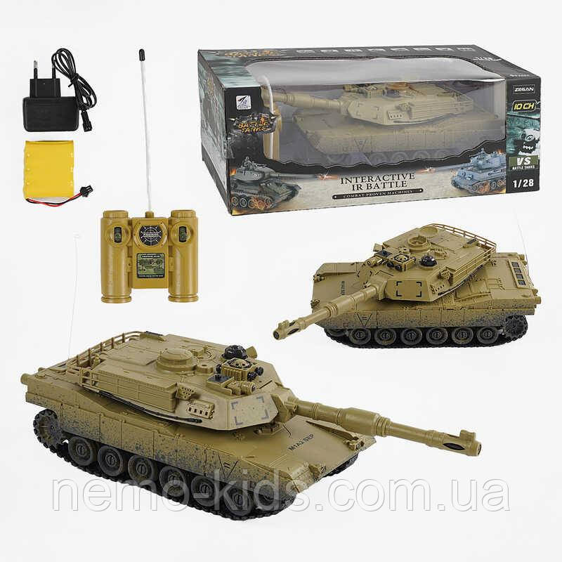 Танк на радіокеруванні 99812 (12) звук, підсвічування, акумулятор 4.8V, пульт 27 Mhz, зарядний пристрій, башта, фото 1