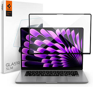 Захисне скло Spigen Glas.tR Slim Full Cover до MacBook Air 15'' (M2/M3/M4, 2023/2024/2025) Black (AGL06950)