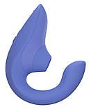 Вагінально-кліторальний стимулятор Womanizer Blend Vibrant Blue, вібрація + вакуум, 2 мотори - SX2142, фото 2