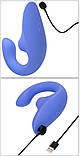 Вагінально-кліторальний стимулятор Womanizer Blend Vibrant Blue, вібрація + вакуум, 2 мотори - SX2142, фото 5