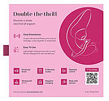 Вагінально-кліторальний стимулятор Womanizer Blend Vibrant Pink, вібрація + вакуум, 2 мотори - SX2143, фото 8