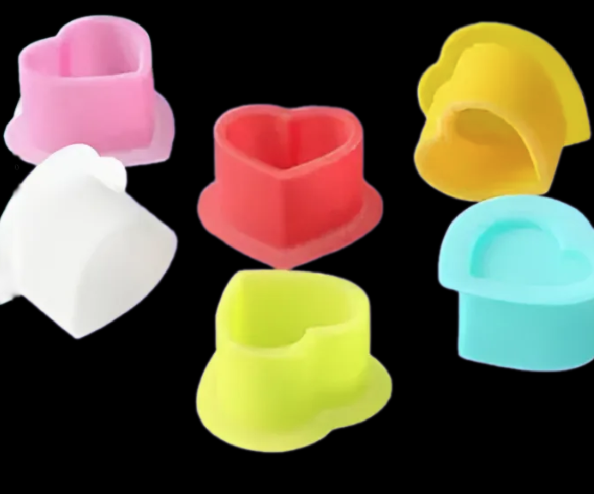 Капси силіконові серце, колір мікс 50 шт., фото 1