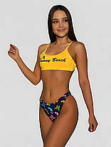 Купальник раздельный ДВУХСТОРОННИЕ ПЛАВКИ SISIANNA 4879 Женя желтый (В НАЛИЧИИ ТОЛЬКО 42 44 46 48 50 УКР р-ры), фото 3