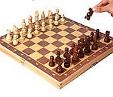 3 в 1 Шахи дерев'яні, нарди, шашки, дошка з натурального дерева, 29*29 см, фото 3