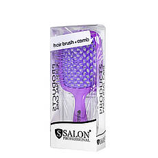 Щітка для волосся Salon Professional продувна 20 см SP0099 SL масажні гребінці для волосся Фіолетовий, фото 4