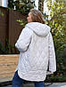 Р-ри 42-52 Легка стьобана весняна куртка з капюшоном, фото 5